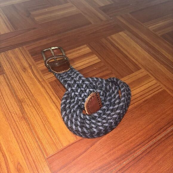 Fossil Navy Men’s Crochet Belt 40 - Picture 1 of 3